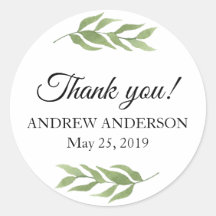 Obrigado Favor Sticker Greenery