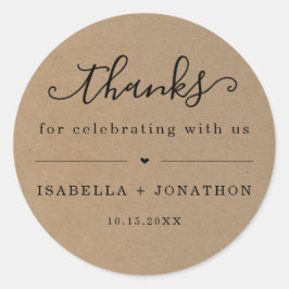 Adesivo Redondo Obrigado Favor Sticker - Kraft