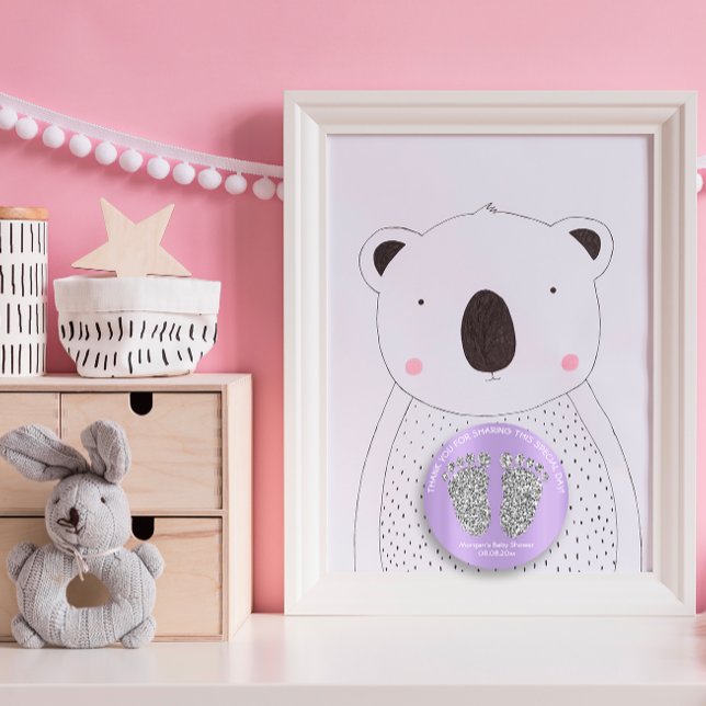 Adesivo Redondo Obrigado Favorito do Chá de fraldas de Pés-Brilhan (Criador carregado)