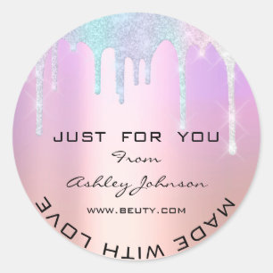 Adesivo Redondo Obrigado Fez Com Amor O Holgrap Rosa Rosa Rosa Ros