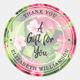 Adesivo Redondo Obrigado Floral