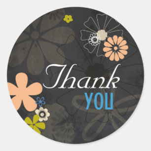 Adesivo Redondo Obrigado floral do casamento do quadro de Boho