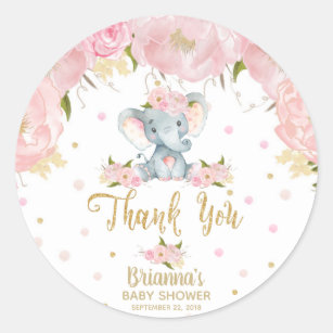 Adesivos Etiqueta Do Cha De Fraldas Elefante Bebe Zazzle Com Br