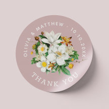 Obrigado Floral Rosa Mauve Suave. Casamento Românt