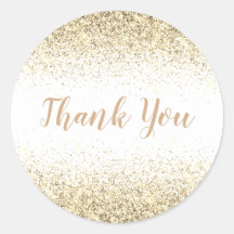 Obrigado Glam Dourado Glitter Elegante Girly Scrip