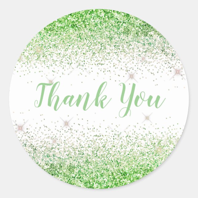 Adesivo Redondo Obrigado Glam Limão Glitter Elegante Girly Script (Frente)