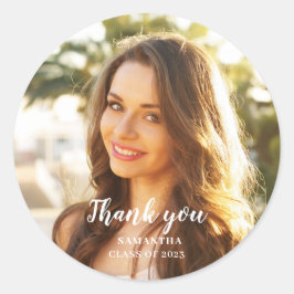 Adesivo Redondo Obrigado Graduação de Fotos