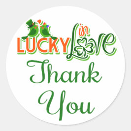 Adesivo Redondo Obrigado Green Lovebird Stickers Casamento
