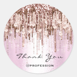 Adesivo Redondo Obrigado Hairdresser MakeRosa Diamond Pink