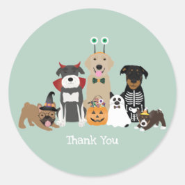Adesivo Redondo Obrigado Halloween Figurinos De Pet Spooky