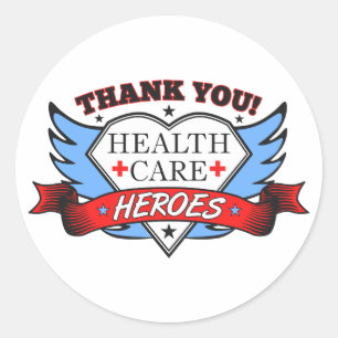 Adesivo Redondo Obrigado Heroes do Health Care