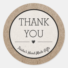 Adesivo Redondo Obrigado Kraft Paper Design Pequenas Empresas