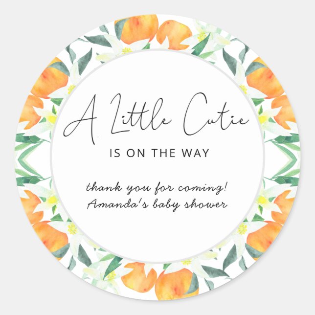 Adesivo Redondo Obrigado Laranjas (Frente)