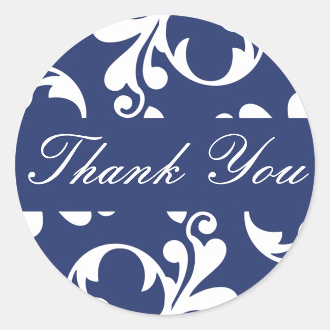 Adesivo Redondo Obrigado Leaf Flourish Envelope Sticker Seal (Frente)