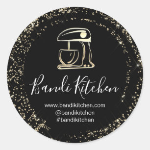 Adesivo Redondo Obrigado Logotipo Cozinhar Cozinha Chef Bakery Pre