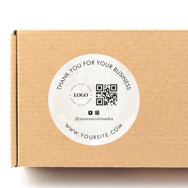 Adesivo Redondo Obrigado Logotipo Personalizado da Empresa Código  (Criador carregado)