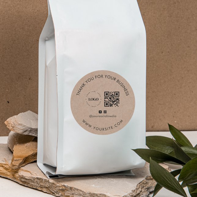 Adesivo Redondo Obrigado Logotipo Personalizado da Empresa Código  (Criador carregado)