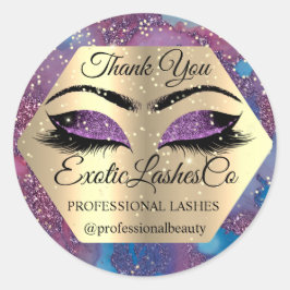 Adesivo Redondo Obrigado Makest Artist Eyes Blue Purple
