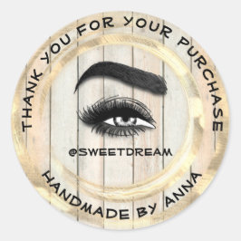 Adesivo Redondo Obrigado Makeup Artista Lash Cleaner Logotipo Dour