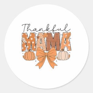 Adesivo Redondo Obrigado Mama Coquette Fall Pumpkin Spice Thanksgi