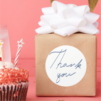 Adesivo Redondo Obrigado, manuscrito