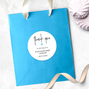 Adesivo Redondo Obrigado minimalista de chic, seu chá de fraldas d