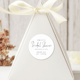 Adesivo Redondo Obrigado Minimalista por Chá de Noiva em Roteiro