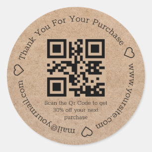 Adesivo Redondo obrigado mínimo elegante para a sua empresa kraft 