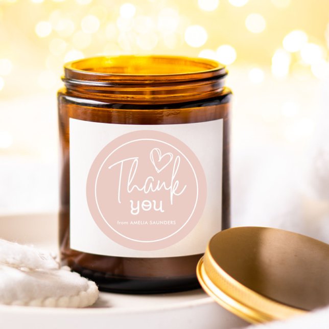 Adesivo Redondo Obrigado moderno que você faz script mínimo de cor (Criador carregado)