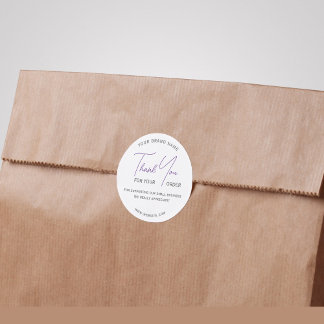 Adesivo Redondo Obrigado moderno você escreve Typografia Sticker