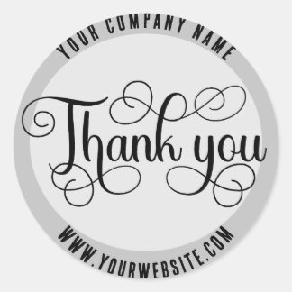 Adesivo Redondo Obrigado, Negócios Personalizados