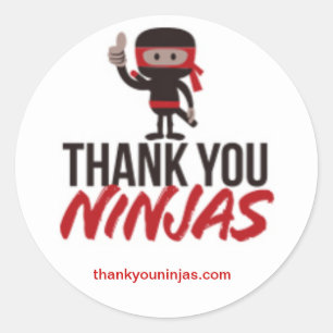 Adesivo Redondo Obrigado Ninjas Stickers