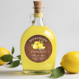 Adesivo Redondo Obrigado noivado Limoncello Madeira de Limões