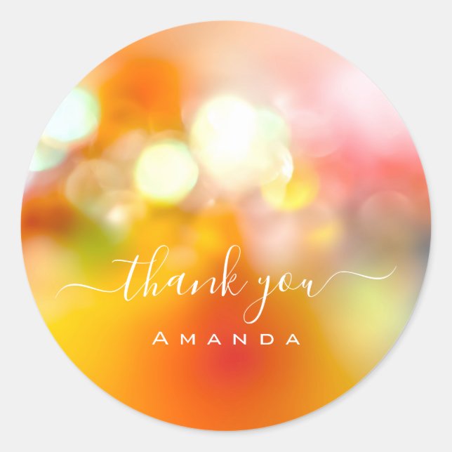 Adesivo Redondo Obrigado Nome 16º Chá de panela Cor-de-Rosa (Frente)