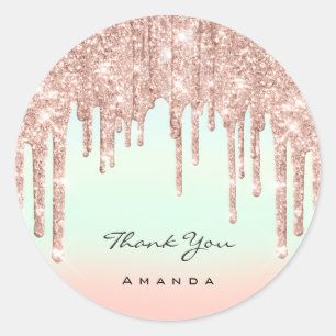 Adesivo Redondo Obrigado Nome 16º Lâmpada De Lâmpada De Bridal