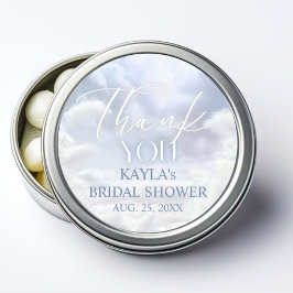 Adesivo Redondo Obrigado Nove Nuvens 9 Chuveiro de Noiva Pampas