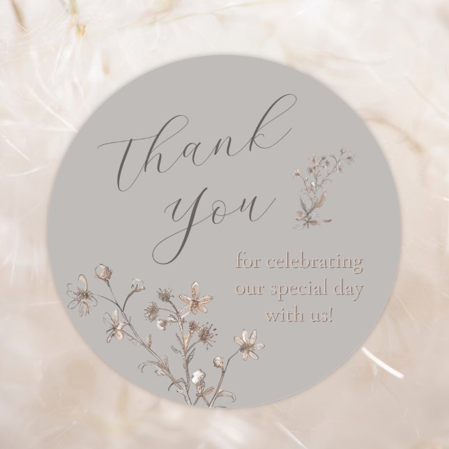 Adesivo Redondo Obrigado O Casamento Personalizado Do Elegante Wil (Criador carregado)