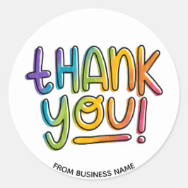 Adesivo Redondo Obrigado Obrigados Rainbow de agradecimento por ne