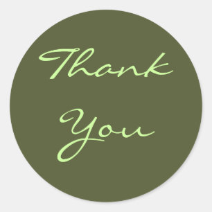 Adesivo Redondo Obrigado Olive Sticker