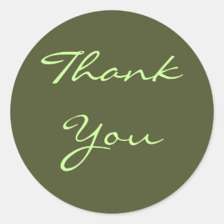 Adesivo Redondo Obrigado Olive Sticker