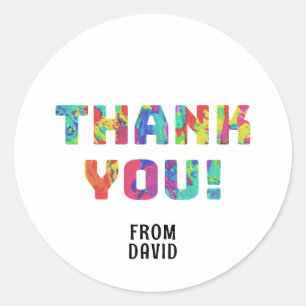 Adesivo Redondo Obrigado Paint