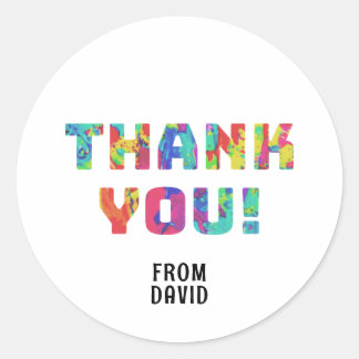 Adesivo Redondo Obrigado Paint