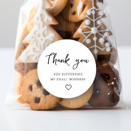 Adesivo Redondo obrigado para apoiar meus pequenos negócios, Stick