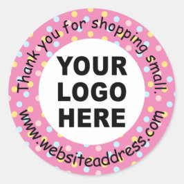 Adesivo Redondo Obrigado para pequenas empresas