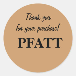 Adesivo Redondo Obrigado para sua compra! , PFATT