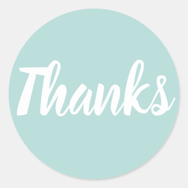 Adesivo Redondo Obrigado pastel azul você é um autocolante comerci (Frente)