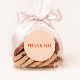 Adesivo Redondo Obrigado Peach e Orange