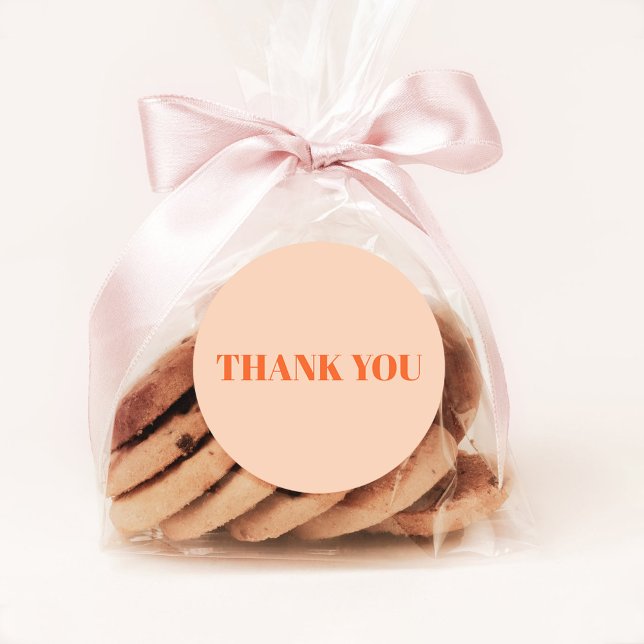 Adesivo Redondo Obrigado Peach e Orange (Criador carregado)