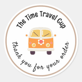 Adesivo Redondo Obrigado pela encomenda The Time Traveler Cup Busi