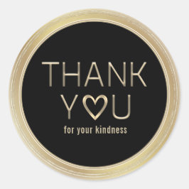 Adesivo Redondo Obrigado pela gentileza Dourada